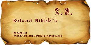 Kolozsi Miklós névjegykártya